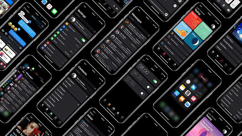 iOS 13, dark, interface, GUI, WWDC 2019, HD wallpaper
