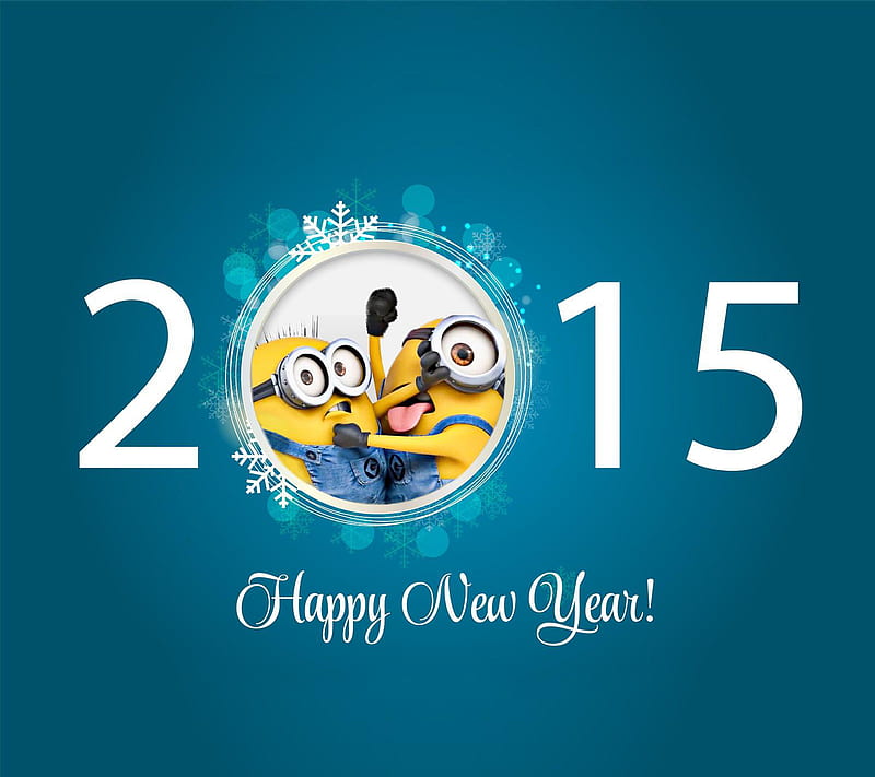 new year minions, 2015, argue, cute, fight, happy, new year, HD wallpaper
