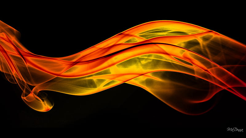 Smokin Hot, glass, fire, flame, orange, hot, yellow, firefox persona, smoke, HD wallpaper