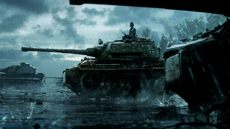 Panzers On The Move, Art, Artwork, World War Two, Panzer, HD wallpaper