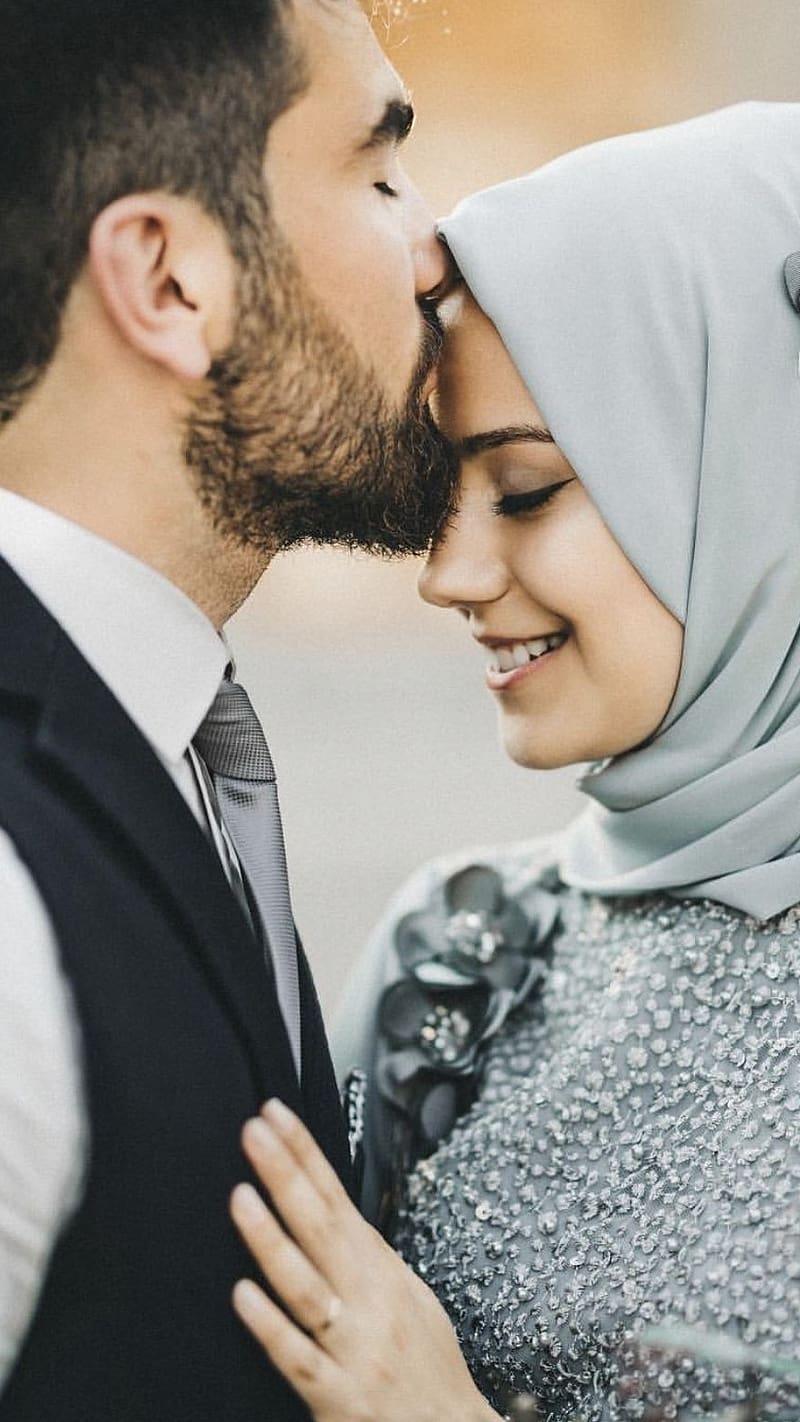 Muslim Love, Forehead Kiss, care, affection, HD phone wallpaper