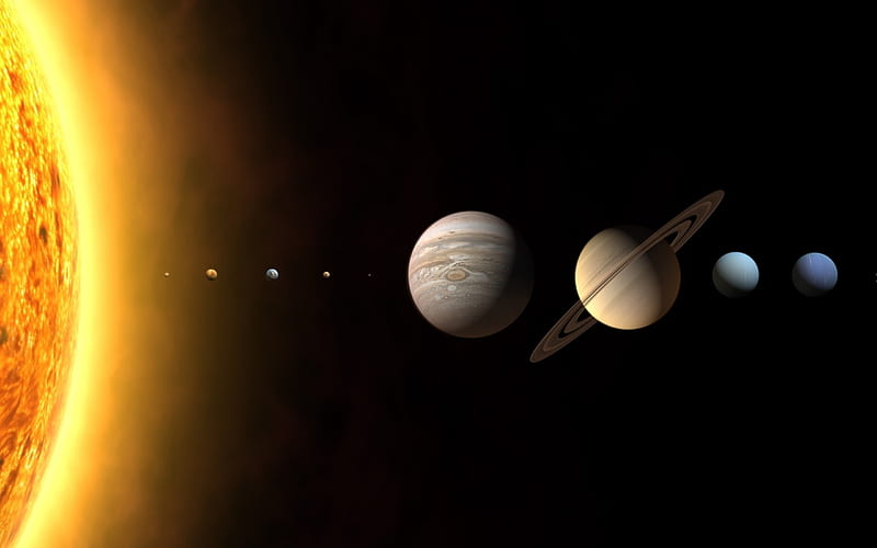 Planets Of Our Solar System, Milky Way, Solar System, Sun, Planets, earth, galaxy, HD wallpaper