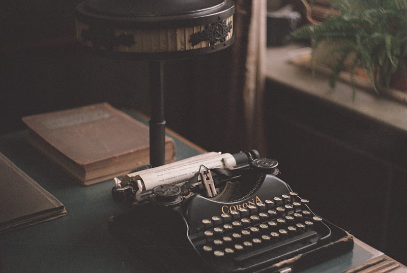 black typewriter, HD wallpaper
