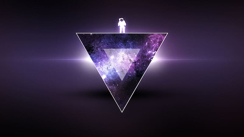 Purple, Sci Fi, Triangle, Astronaut, HD wallpaper