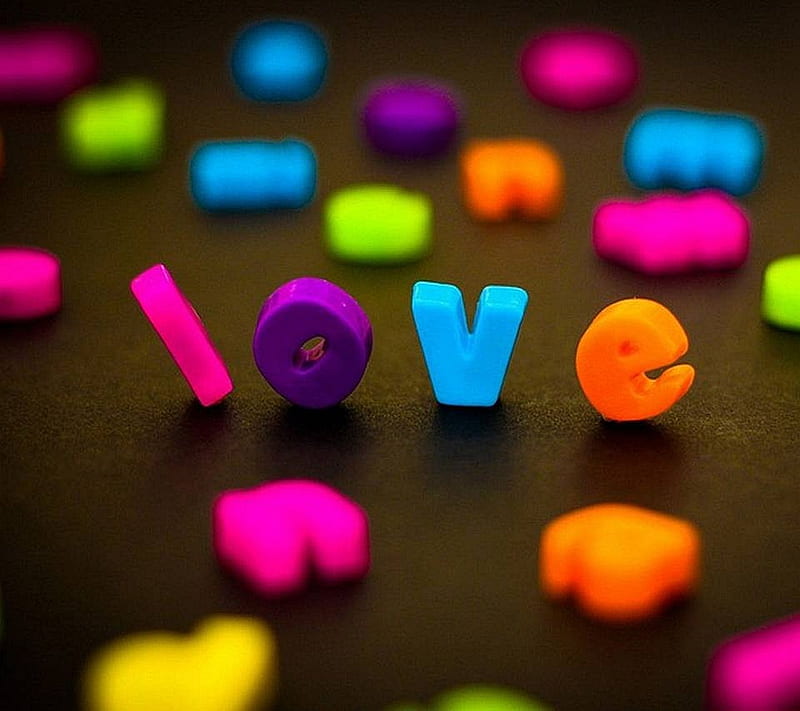 Colourful Love, colour, cool, in love, life, new, nice, saying, word, HD wallpaper