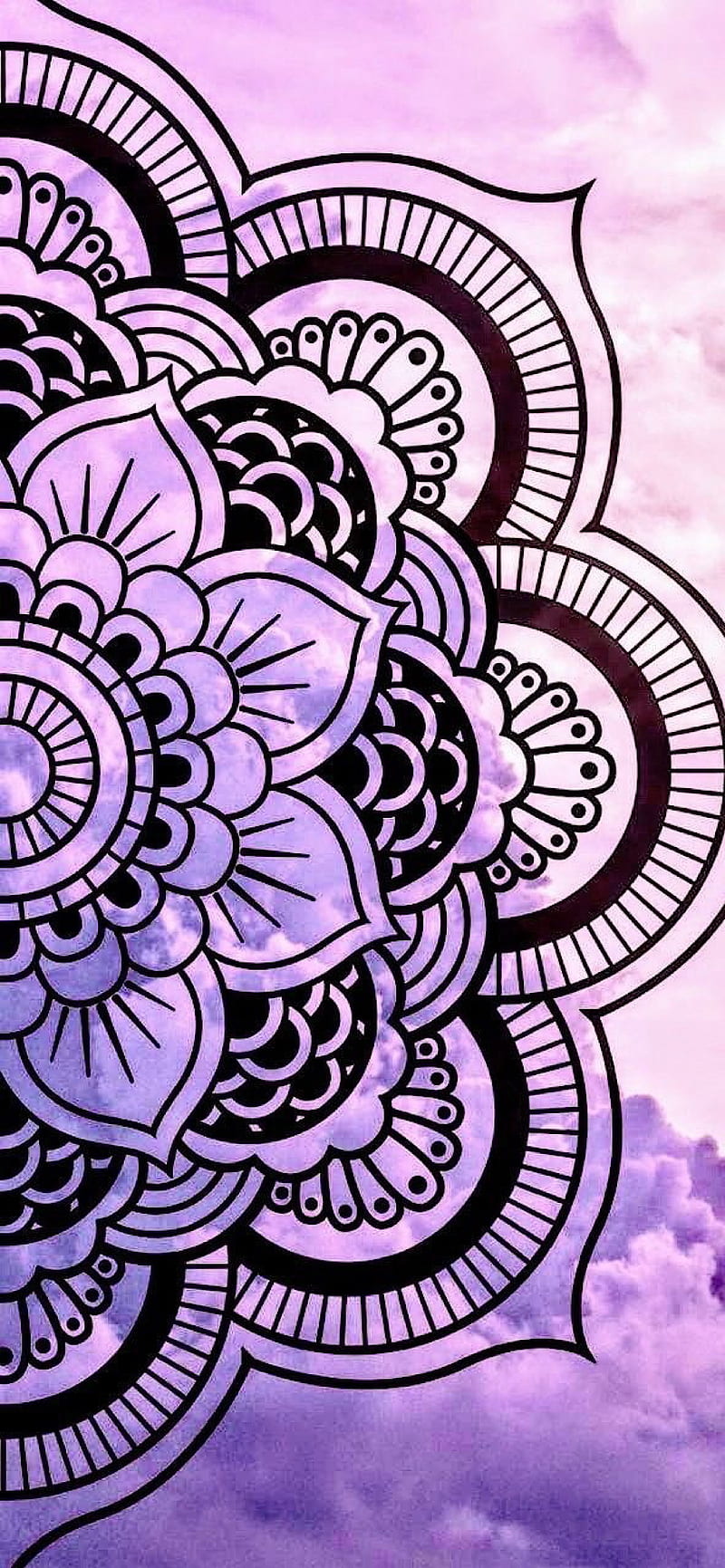 Mandala , desenho, purple, zen, HD phone wallpaper