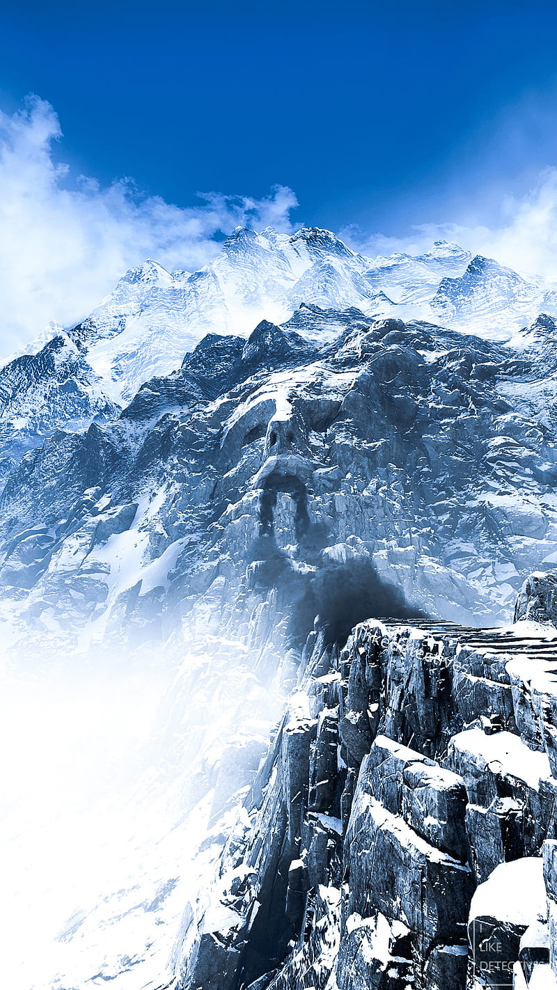 Misty Mountain, god of war, landscape, nature, scenery, snow, winter, HD phone wallpaper