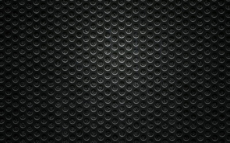 black metallic grid, macro, black metal background, metal textures, grunge, metallic background, HD wallpaper