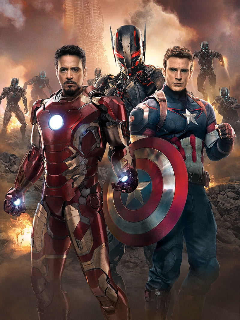 avengers 2, captain america, iron man, movie, stark, ultron, HD phone wallpaper