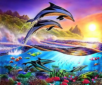 36 Wallpaper Dolphin Sunset  WallpaperSafari