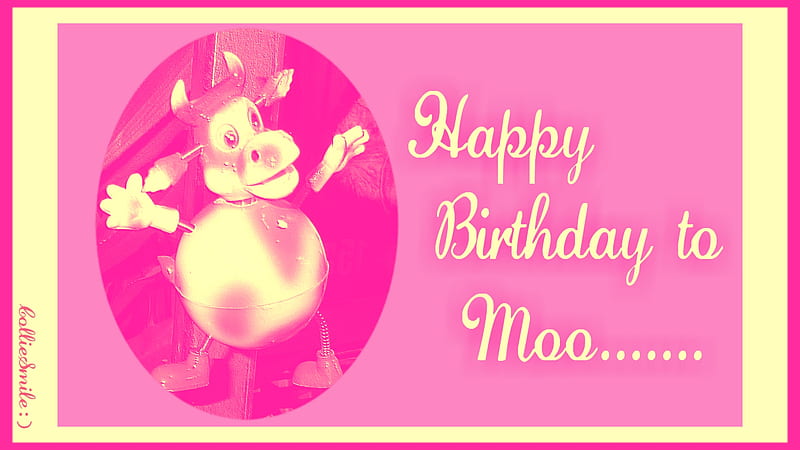 Happy Birtay to Moo...., border, catt1e, pink cow, moo, frame, Happy Birtay, celebration, 1ive it up, birtay, border1ine, cows, celebrate, HD wallpaper