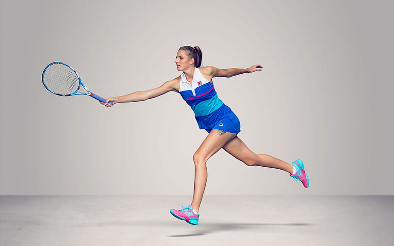 Karolina Pliskova, WTA, Czech tennis player, hoot, famous athletes, HD wallpaper