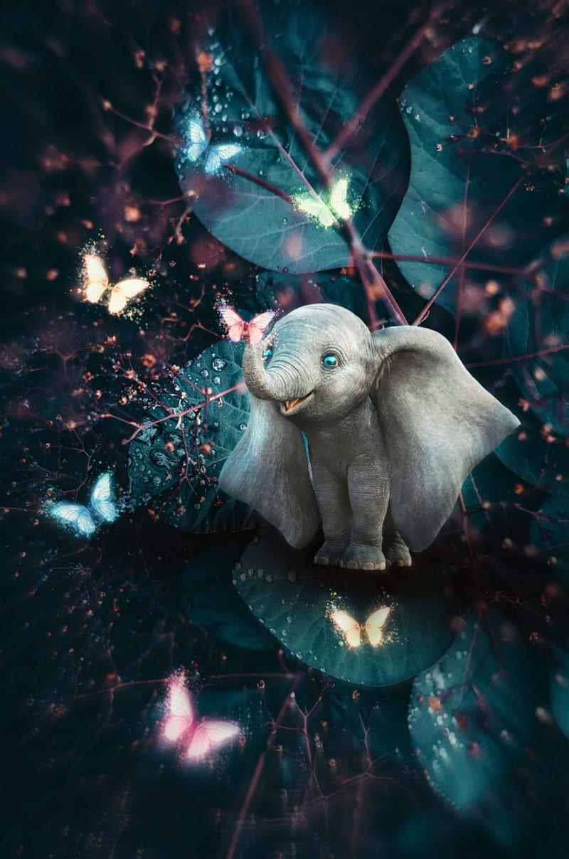 Premium Photo  Cute baby elephant calf in nature 3d rendering