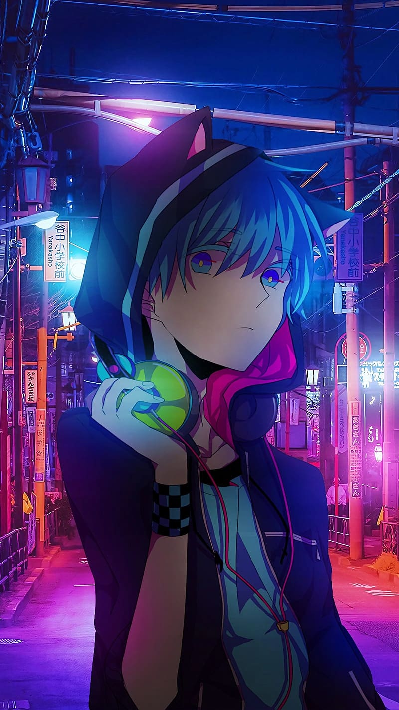 Premium Photo  Generative ai an neon gamer anime fashion girl or woman  wearing headphones lost in her music abstract background that evokes the  feeling of different genres of music banner music