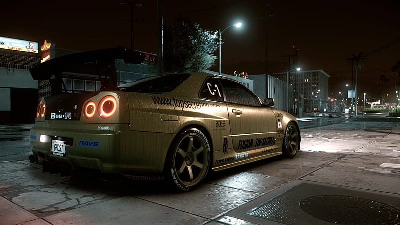 Need For Speed (2016), 2016, Skyline GTR, racing, video game, game custom, custom car, Nissan Skyline GTR R34, Nissan gaming, Need For Speed, car, auto, realistic, HD wallpaper