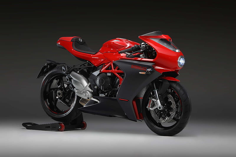 mv agusta superveloce 800, sport motorcycle, red, side view, Vehicle, HD wallpaper