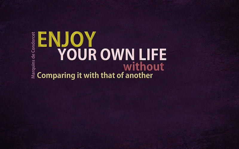 Quotes about life, Enjoy Your Own Life, Popular Quotes, motivation, HD wallpaper