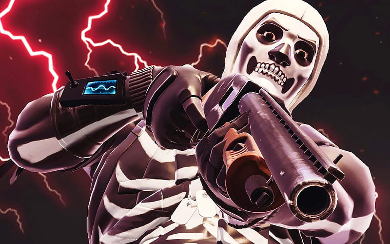Skull Trooper fan art, Fortnite Battle Royale, 2019 games, Fortnite, warriors, Skull Trooper Fortnite, HD wallpaper