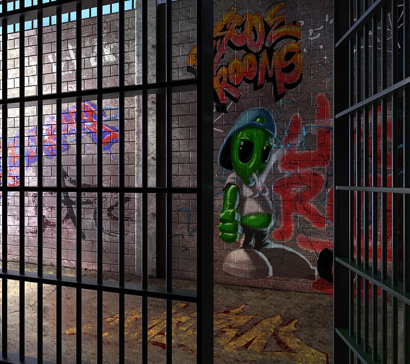 Prison Graffiti, art, city, cool, street, tag, urban, graffiti, HD wallpaper