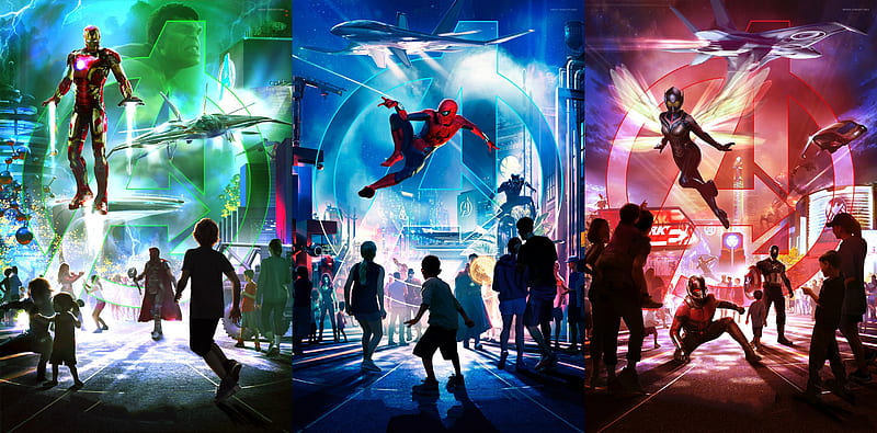 Disney Parks In Disneyland Paris, disneyland, iron-man, spiderman, black-panther, ant-man, movies, HD wallpaper
