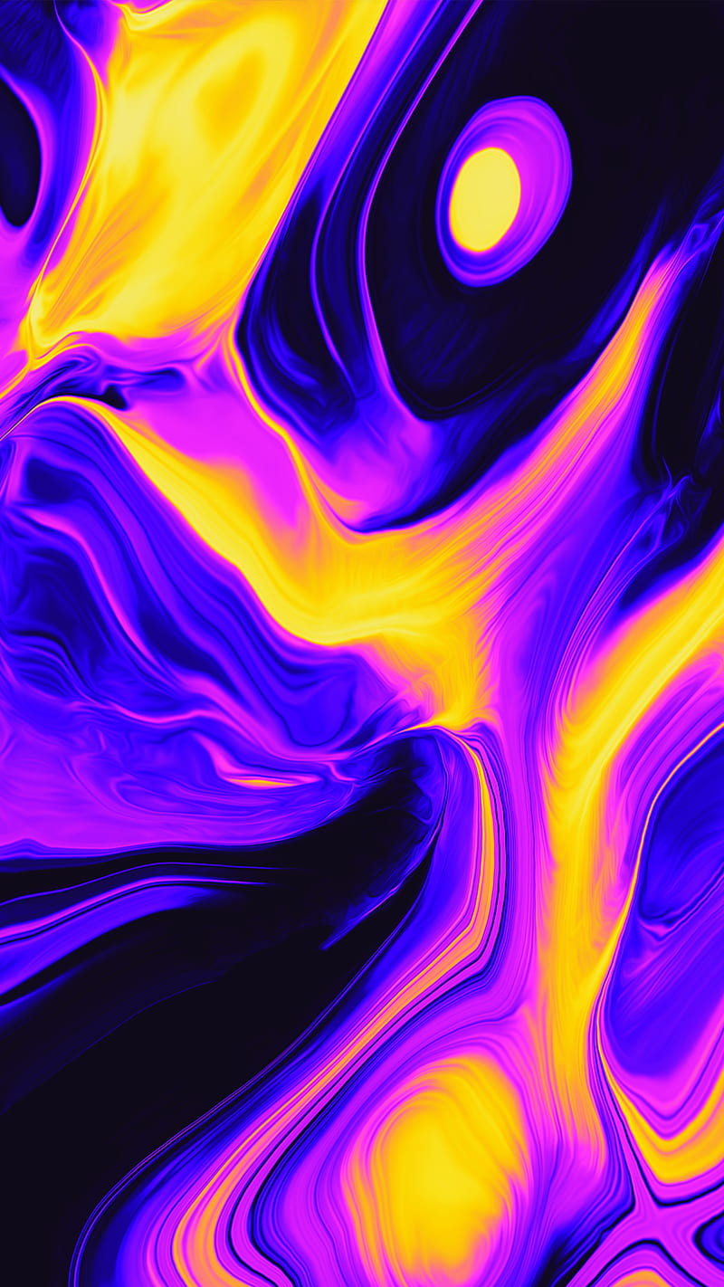 Fluid 7, Dorian, Fluid, abstract, abstraction, aesthetic, colorful, digital, graphic, painting, psicodelia, purple, trippy, vaporwave, yellow, HD phone wallpaper