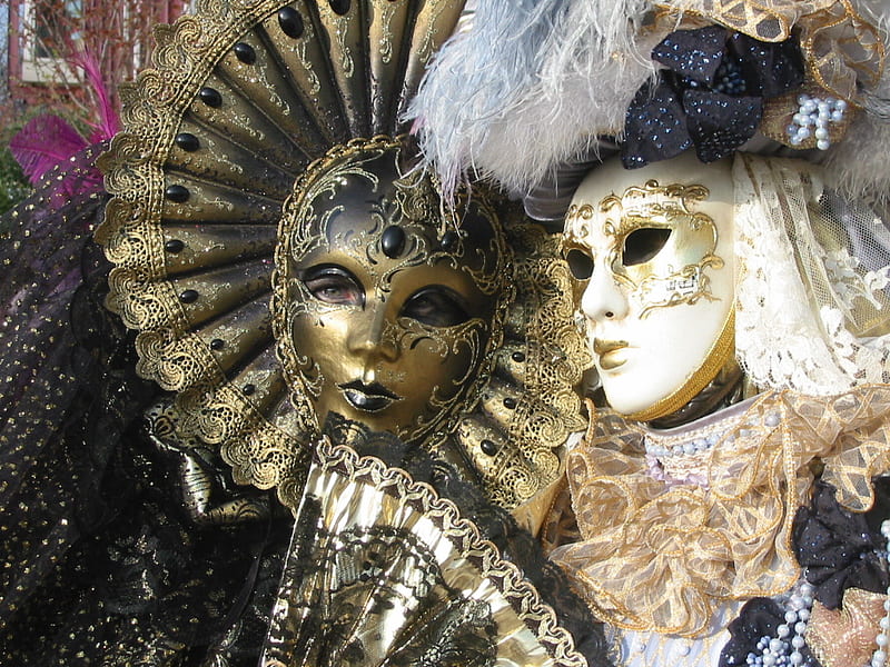 Carnival in Venice, costumes, carnival, masks, masques, festivals, venice, fashion, italy, HD wallpaper