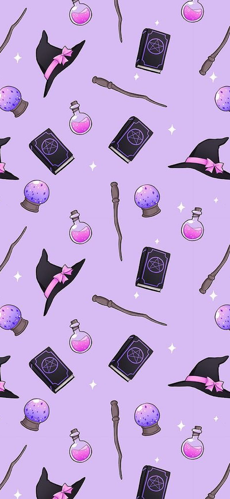 Cute Witch, girly, halloween, pretty, purple, HD phone wallpaper