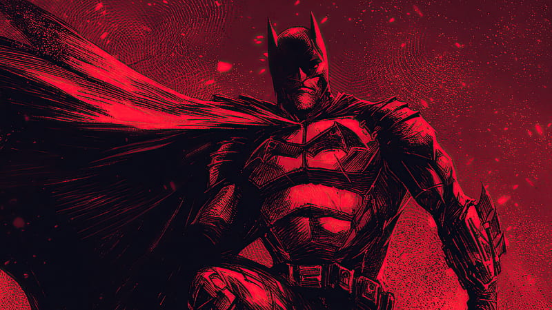 The Batman Red 2020, batman, superheroes, artwork, artist, artstation, HD wallpaper