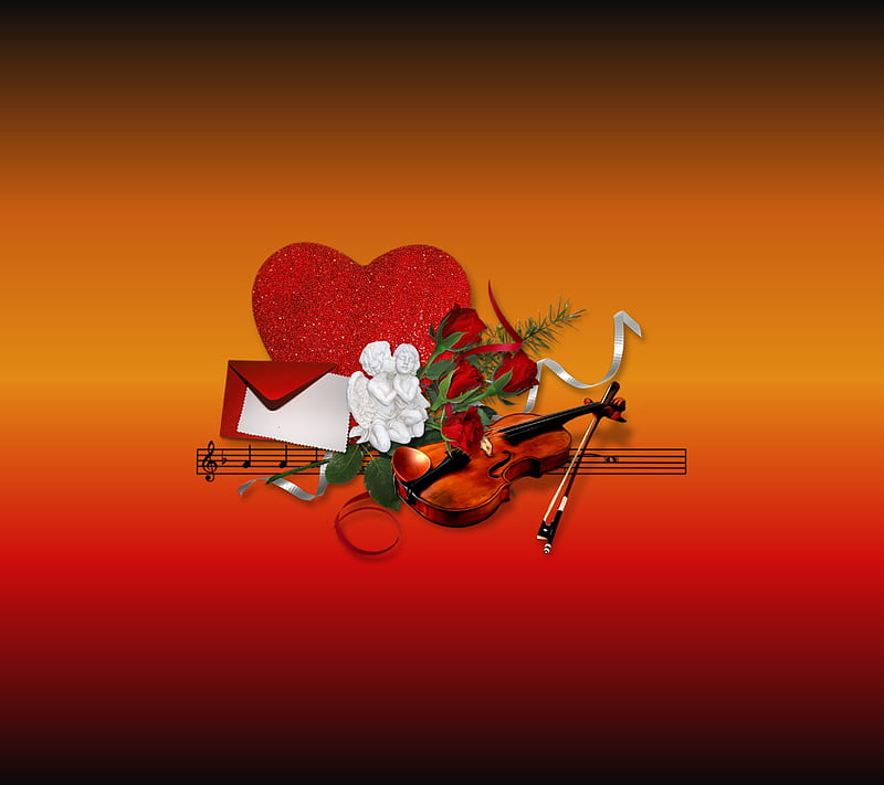 valentines Day, anchel61, heart, love, music, romance, HD wallpaper