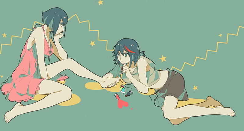Spending time with sis, saskui, for, nails, matoi, la, anime, painting, sis, Kill, Sisters, HD wallpaper