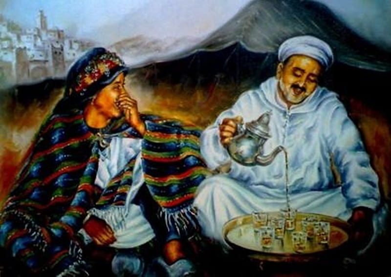 Morocco Art lovely tea enjoyment .., morocco, art, enjoyement, love, HD wallpaper
