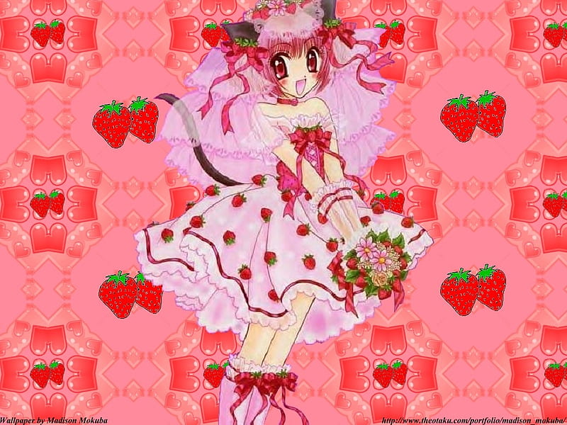 Strawberry Bride, pretty, strawberry, bride, ichigo, mew mew power, momomiya, tokyo mew mew, anime, pink, other, HD wallpaper