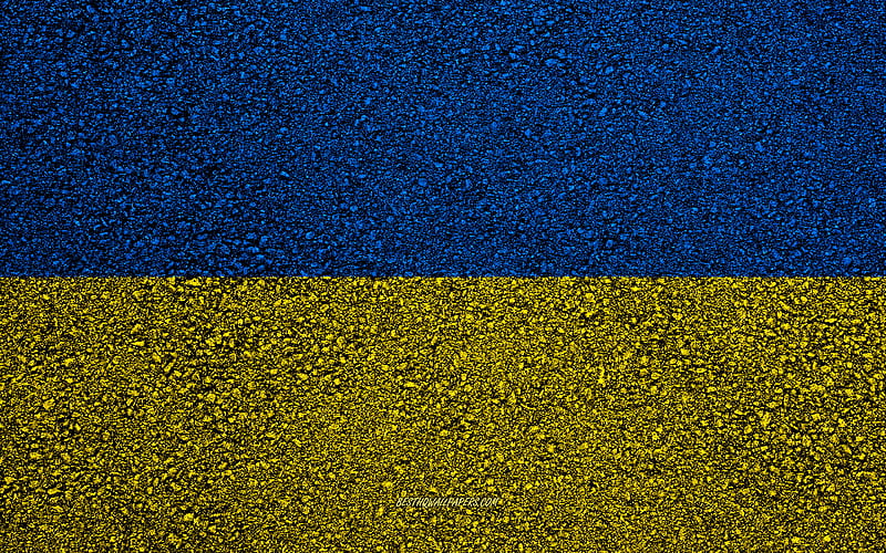 Flag of Ukraine, asphalt texture, flag on asphalt, Ukraine flag, Europe, Ukraine, flags of european countries, Ukrainian flag, HD wallpaper
