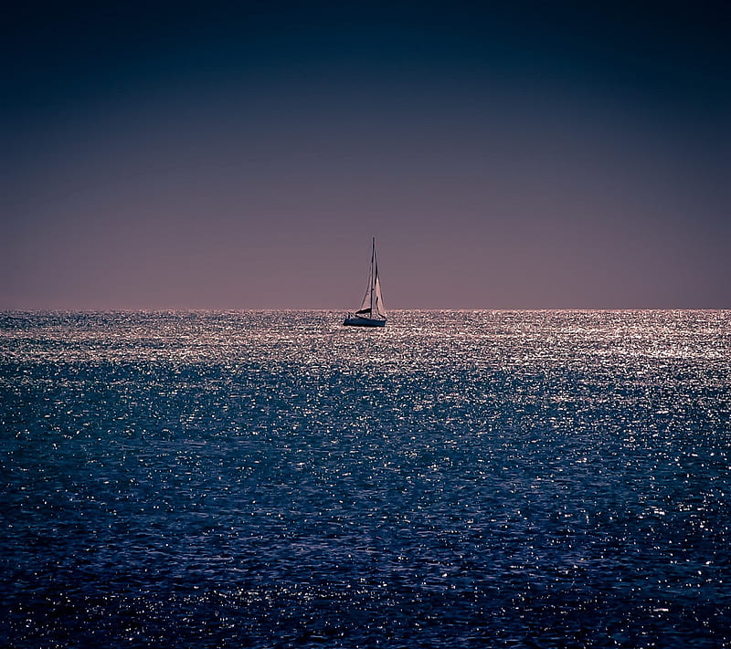 night sailor, awesome, black, boat, dark, lights, love, scene, sea, HD wallpaper