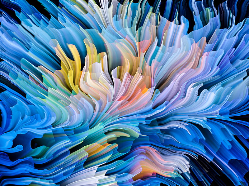 Abstract, draw, colorful, art, texture, skin, blue, HD wallpaper