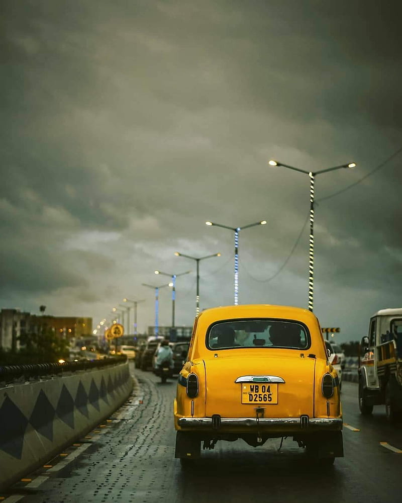 Kolkata Taxi, cars, new, dodge, car, challenger, skyline, new york, HD phone wallpaper