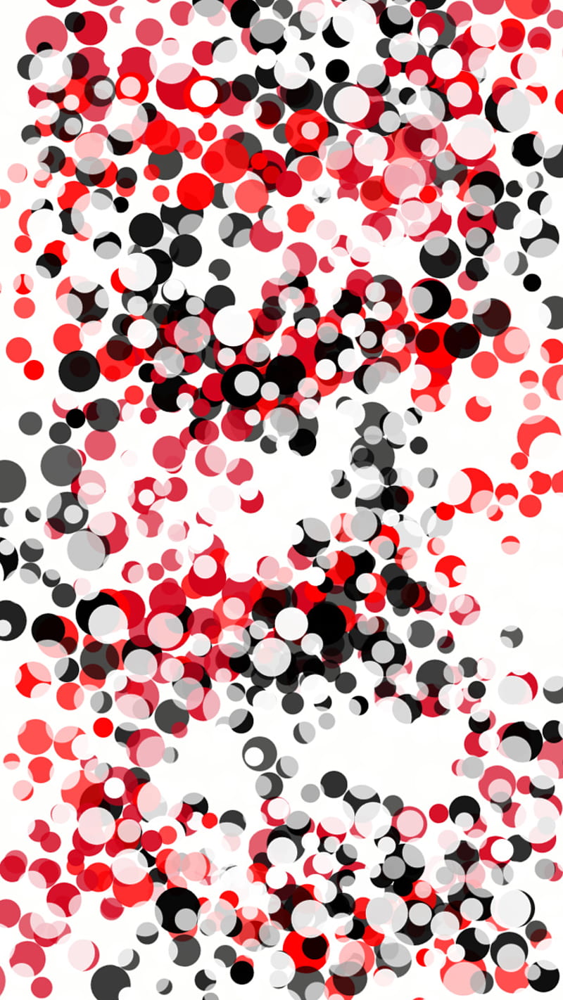 Dots , black, pattern, red, white, HD phone wallpaper