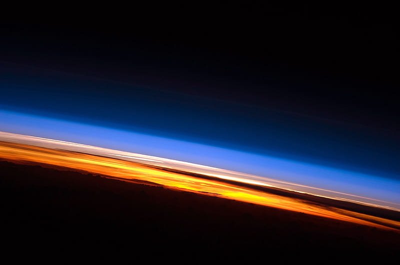 Sunset seen from the International Space Station, graph, indian ocean, space, iss, sunset, HD wallpaper