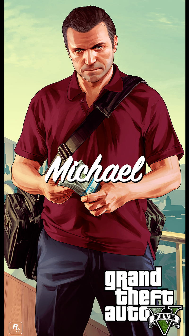 Michael, art, film producer, game, grand theft auto 5, gta v, open world, HD phone wallpaper