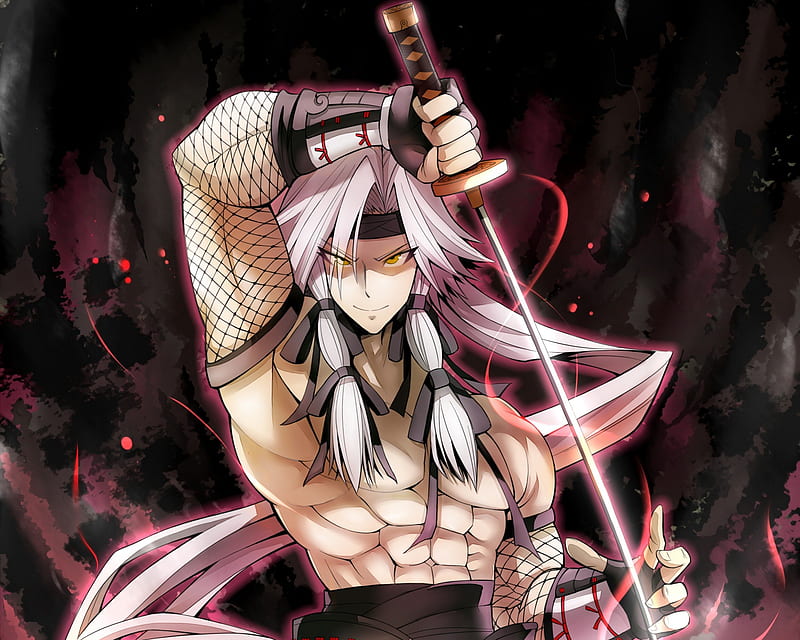 Power, guy, white hair, blade, anime, handsome, hot, weapon, long hair,  sword, HD wallpaper | Peakpx