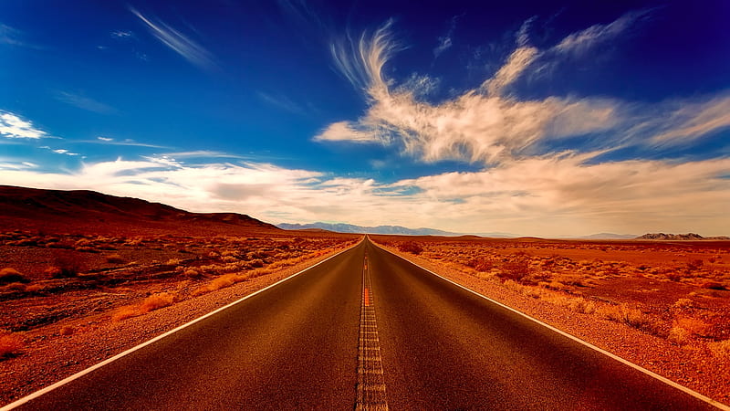 Desert Alone Road, desert, road, nature, HD wallpaper