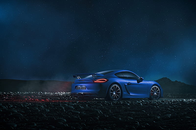 Blue Porsche Fog Play, porsche-911, porsche, carros, blue, artist, behance, HD wallpaper