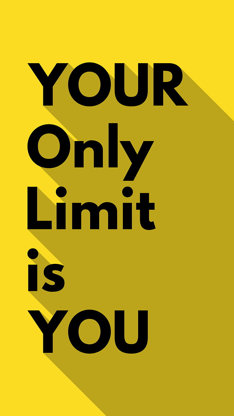 Limit is you, do, doctorgraphics, duke, sayings, text, typography, yellow, your limit, yourself, HD phone wallpaper