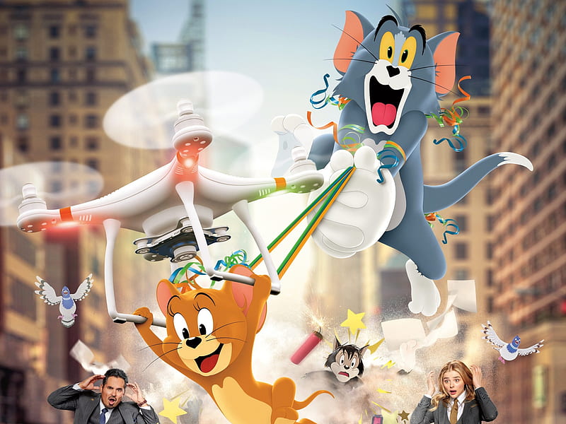 Movie, Tom & Jerry, Tom (Tom and Jerry), Jerry (Tom and Jerry), Chloë Grace  Moretz, HD wallpaper