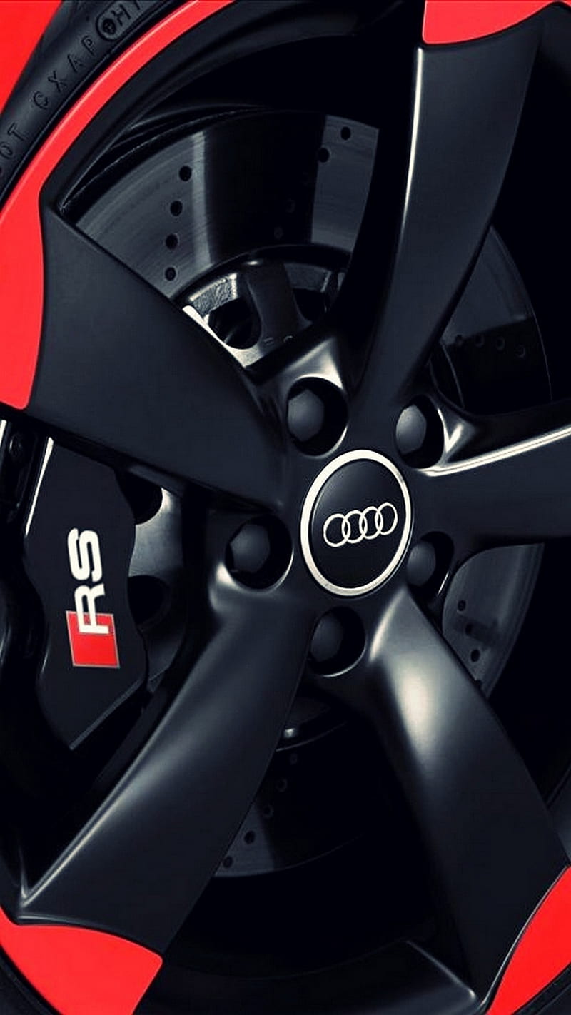 Audi Rims, awesome, car, cool, nice, ok, red, sport, tuning, HD phone wallpaper