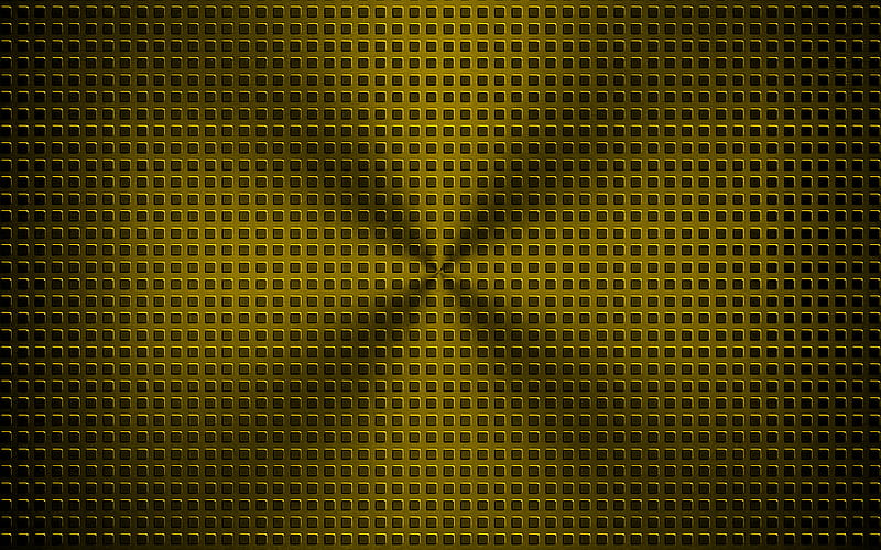 yellow metal grid, grunge, metal grid textures, yellow metal background, metal grid backgrounds, grunge backgrounds, HD wallpaper
