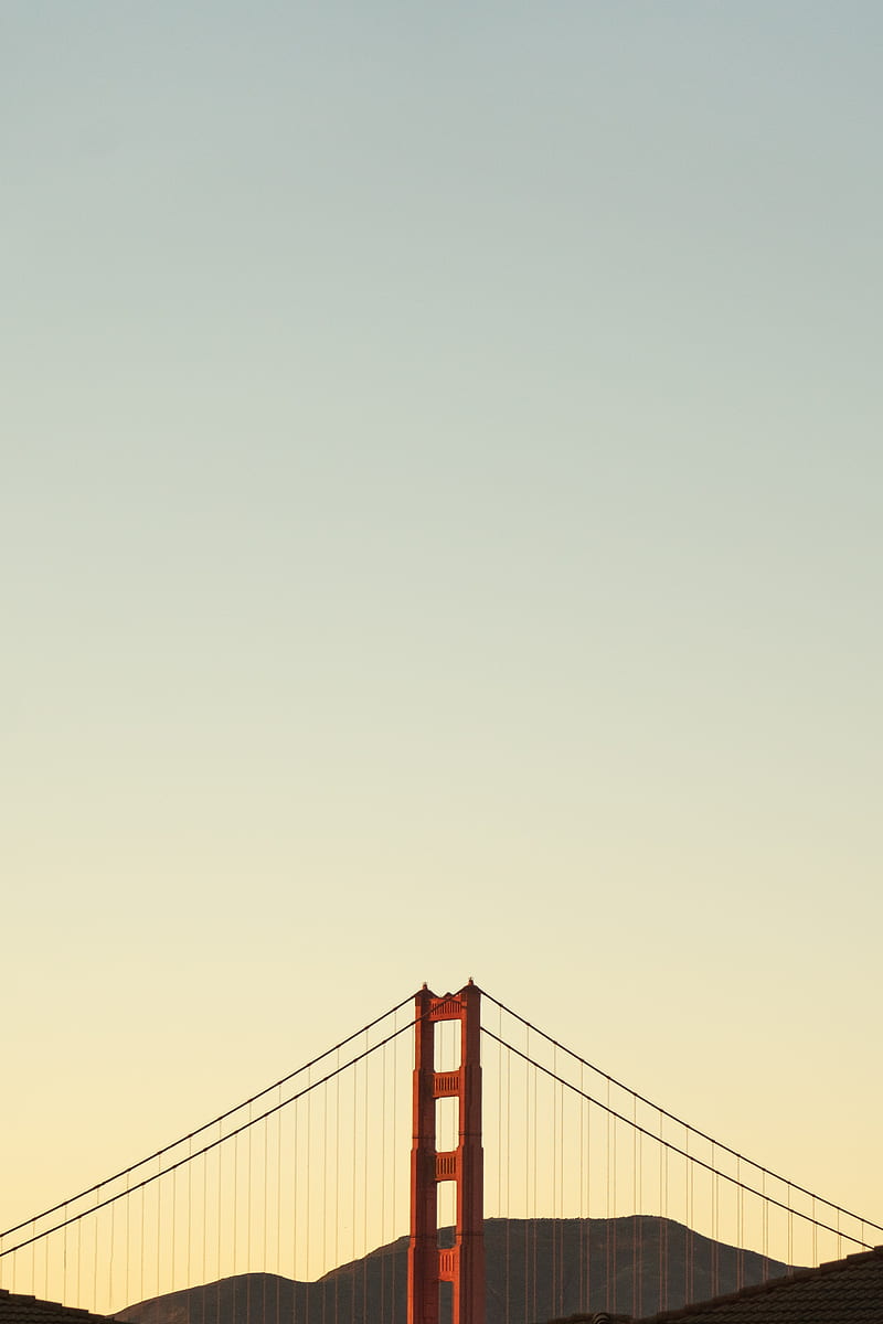 bridge, mountains, minimalism, architecture, HD phone wallpaper