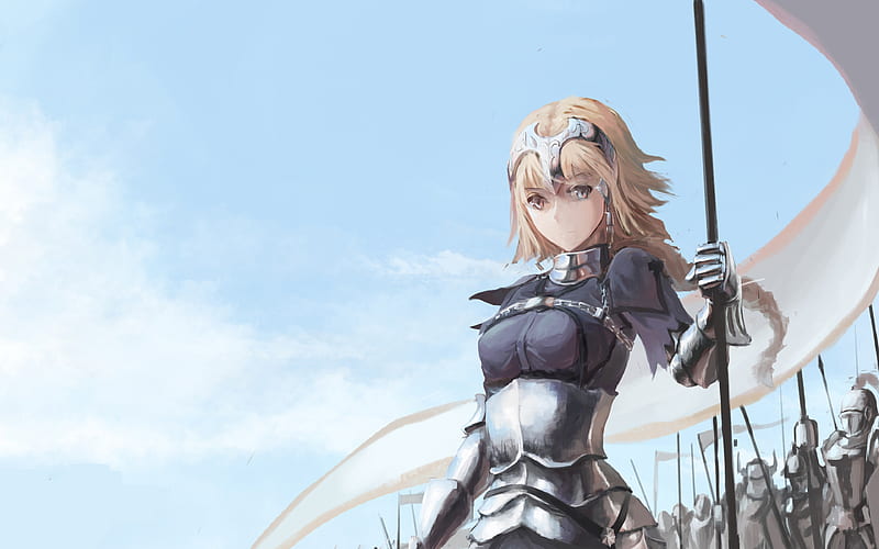 Jeanne d Arc soldiers, Fate Apocrypha, spear, manga, Fate Grand Order, Fate Series, HD wallpaper