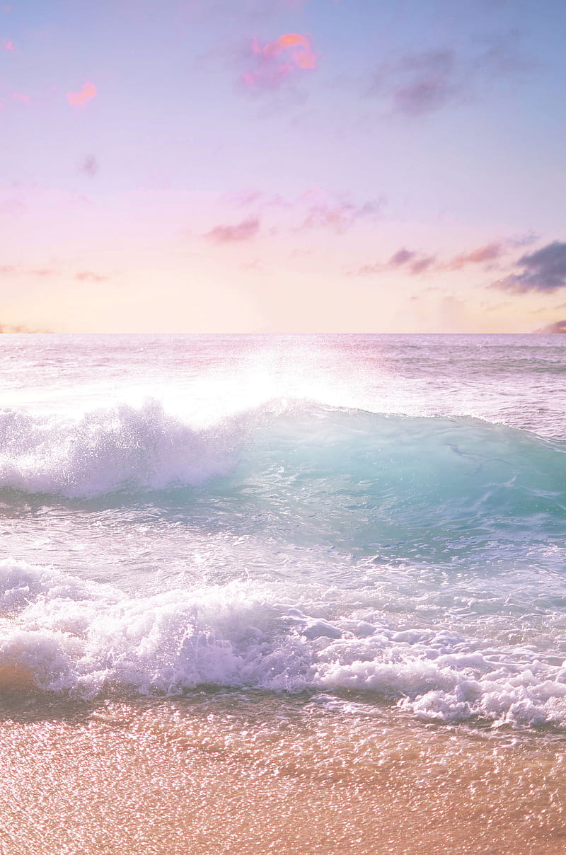 Pastel Ocean, aesthetic, blue, nature, pretty, waves, HD phone wallpaper |  Peakpx