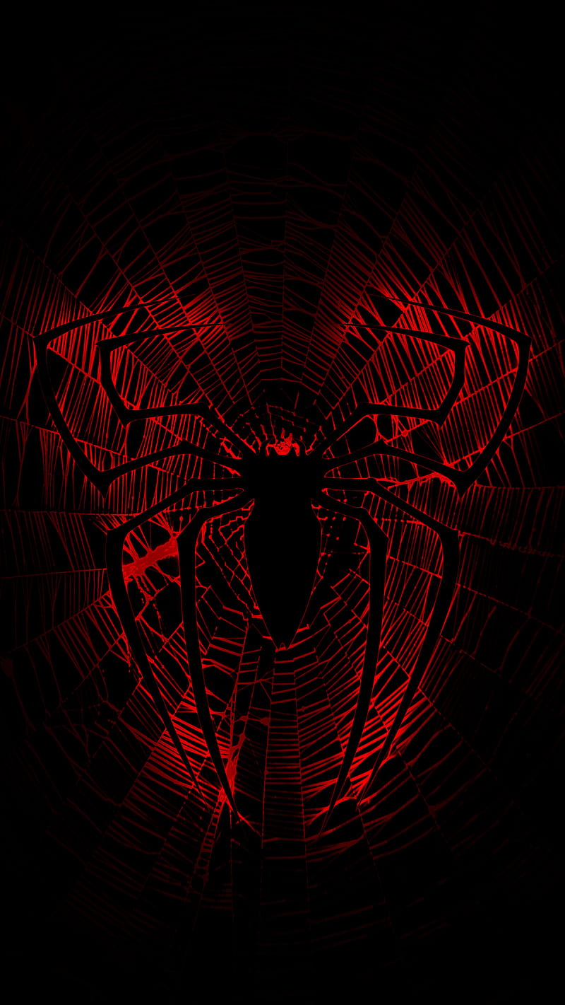 Spider Man, cool, red, spiderman, symbol, web, HD phone wallpaper